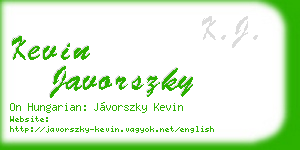 kevin javorszky business card